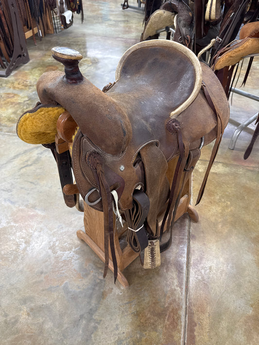 Used R Bar B Workhorse Seat Rig Ranch Saddle, 14" Seat