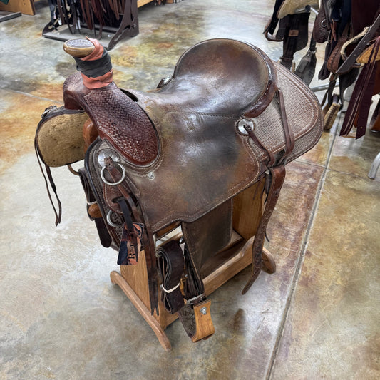 Used Tad Sanders Roper Saddle, 15.5" Seat