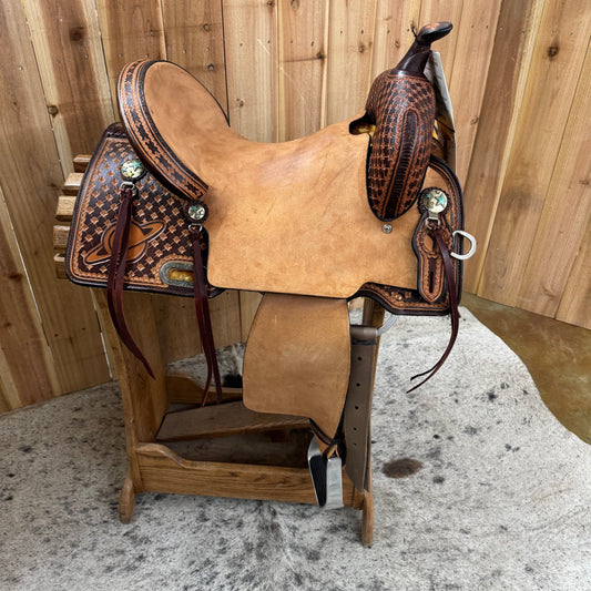 Circle Y Saturn Rising Barrel Saddle, 14.5" Seat (Demo)