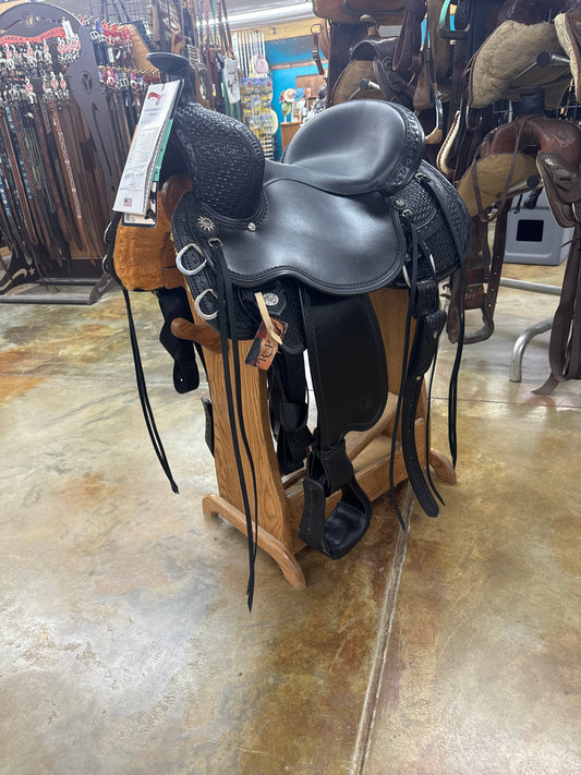 Circle Y Reno Flex2 Black Trail Saddle, 16" Seat