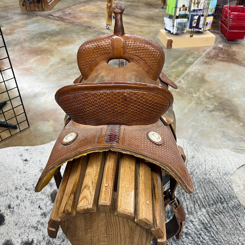Used R Bar B Barrel Saddle, 12" Seat