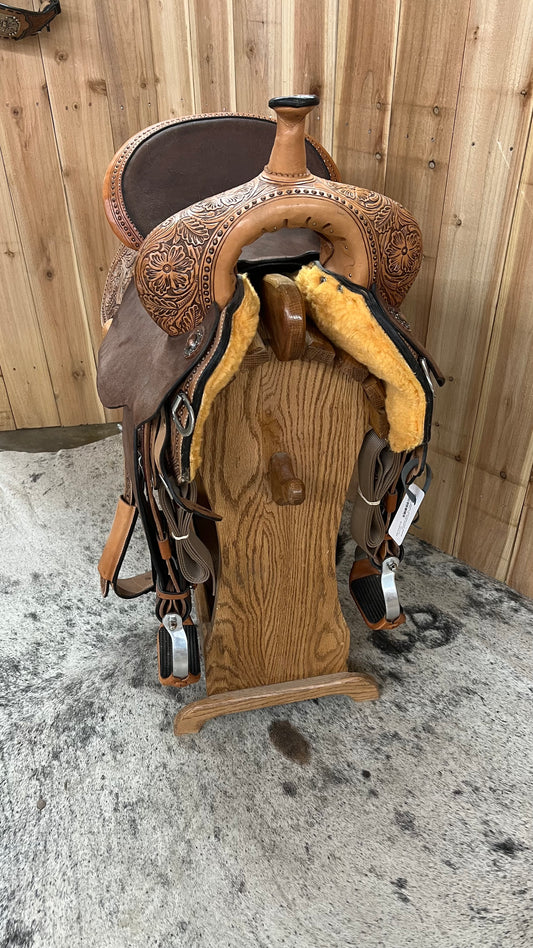 Circle Y Josey Ultimate Cash Barrel Saddle, 16" Seat (Demo)