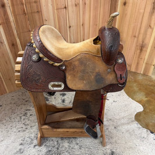 Used H R Barrel Saddle, 14" Seat