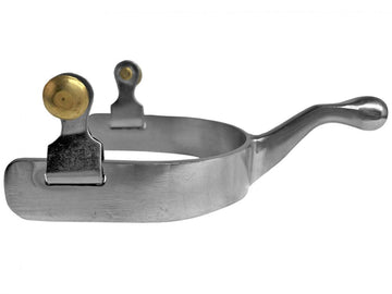 Stainless Steel Humane Spurs with Brass Buttons