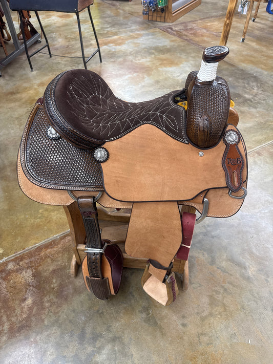 R Bar B Team Roper Saddle, 15"Seat