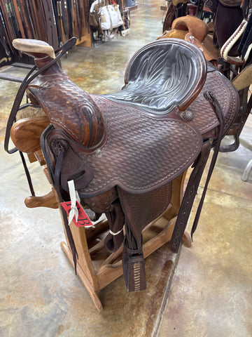 Used Mike Schultz Ranch Roper Saddle, 16" Seat