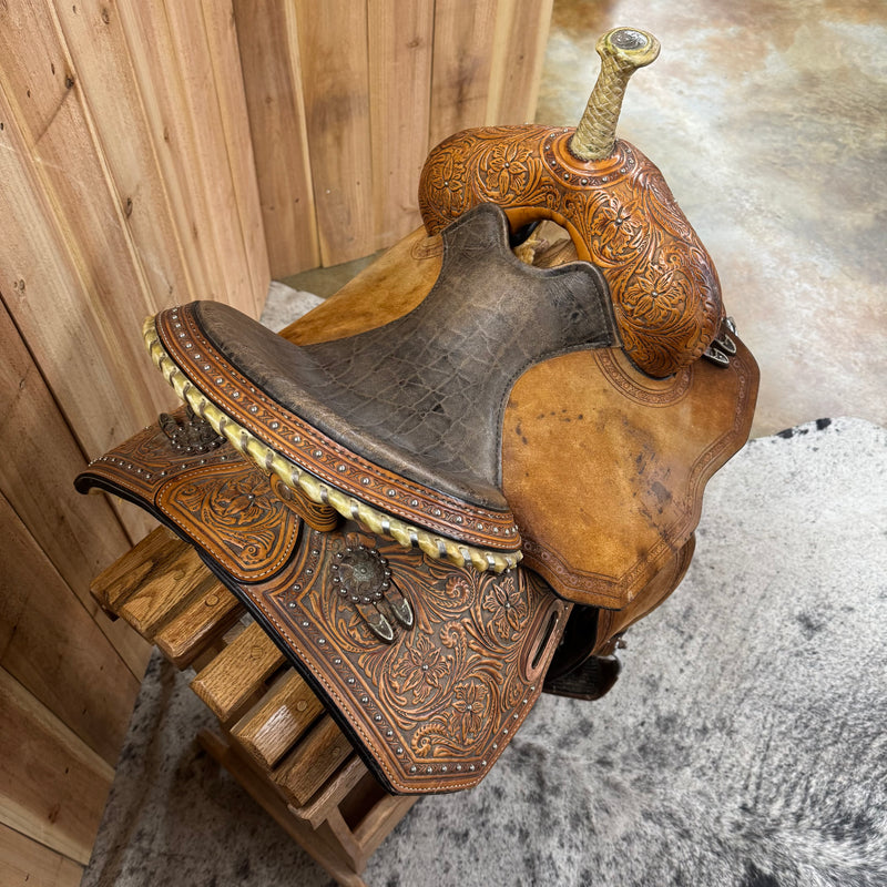 Used Circle Y Josey Revolution Flex2 Barrel Saddle, 13.5" Seat