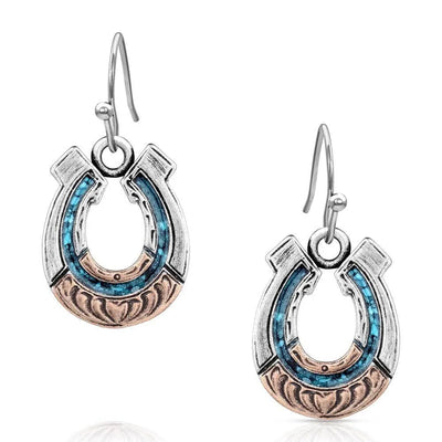Montana Silversmiths Inner Light Turquoise Horseshoe Earrings