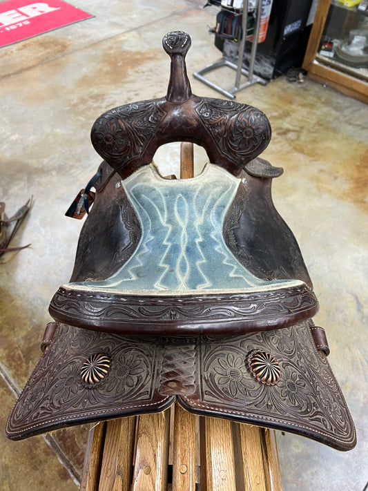 Used R Bar B Barrel Saddle, 14"