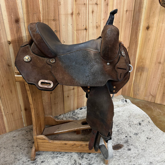 Used Circle Y B Free Treeless Barrel Saddle, 15.5" Seat
