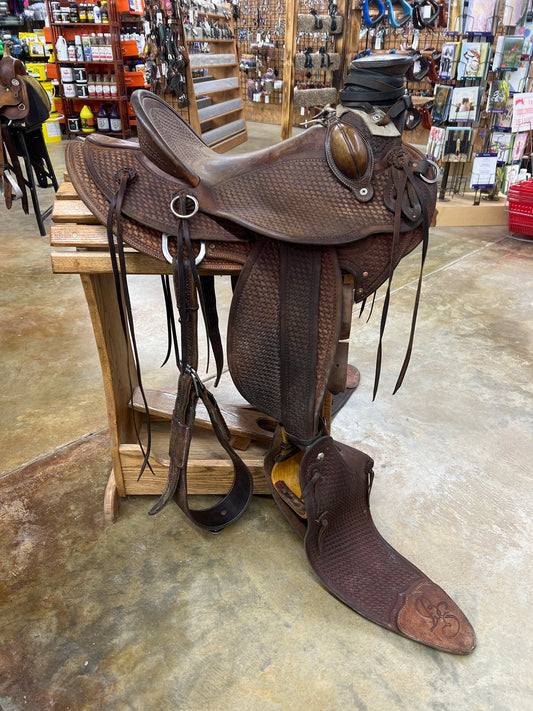 Used Rob Frank Custom Slick Fork Ranch Saddle, 15.5" Seat