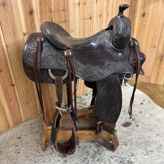 Used Jeff Smith Cowhorse Saddle, 16" Seat
