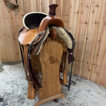 Used Lamb A Fork Ranch Saddle, 15.5" Seat