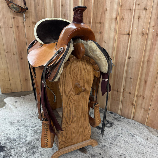 Used Lamb A Fork Ranch Saddle, 15.5" Seat