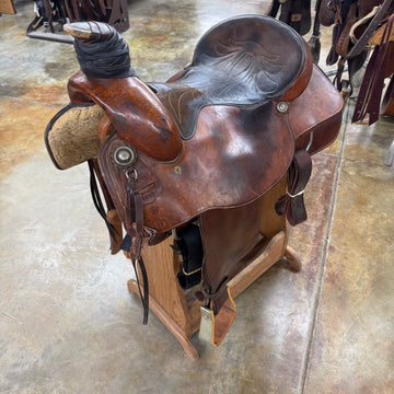 Used Ozark Leather Roper Saddle, 17" Seat