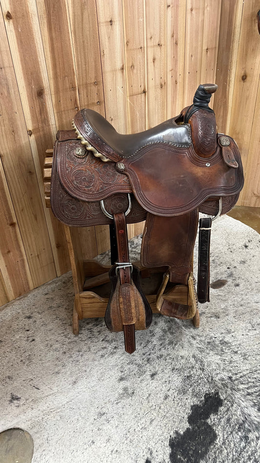 Used Cactus Chad Masters Roper Saddle, 15" Seat