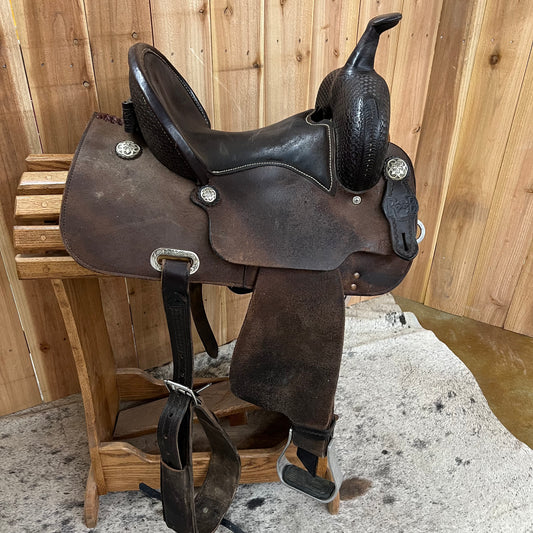 Used R Bar B Barrel Saddle, 13.5" Seat