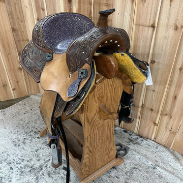 Used Silver Royal Youth Barrel Saddle, 12" Seat