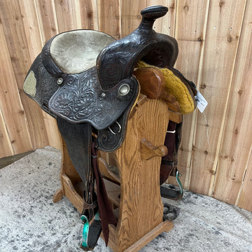 Used Longhorn Martha Josey Barrel Saddle, 14" Seat