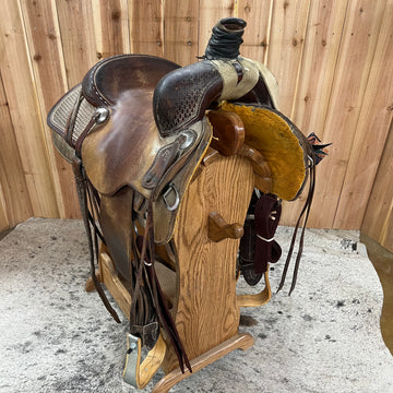 Used R Bar B Ranch Cutter Saddle, 15" Seat