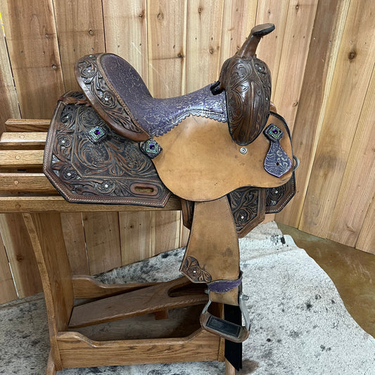 Used Silver Royal Youth Barrel Saddle, 12" Seat