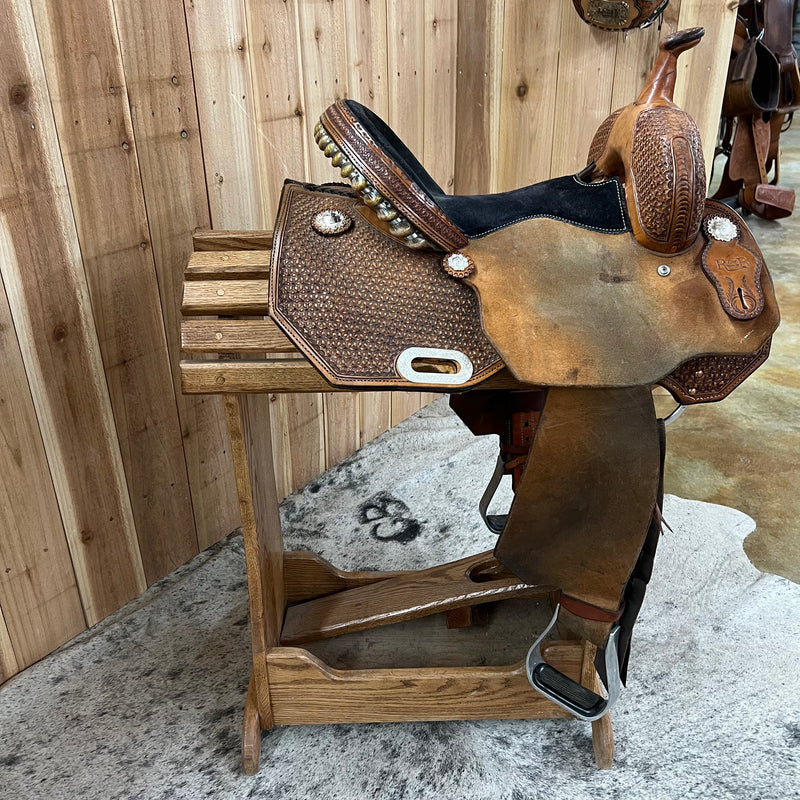 Used R Bar B Barrel Saddle, 13.5" Seat