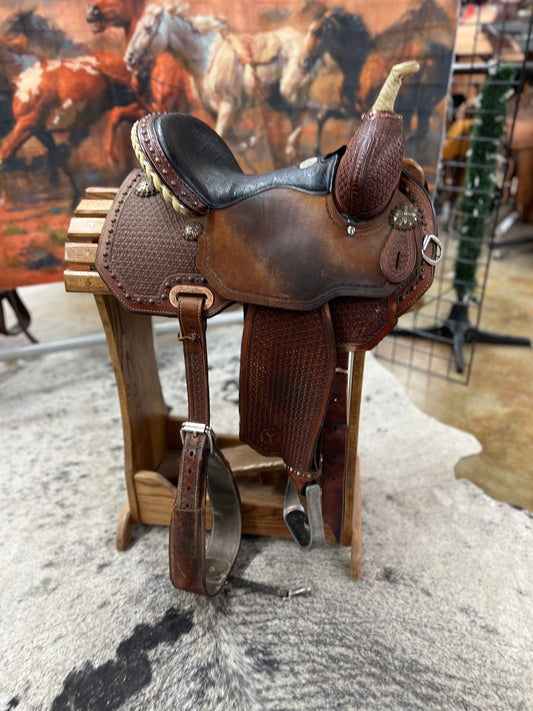 Used Circle Y Lisa Lockhart Barrel Saddle, 13.5" Seat