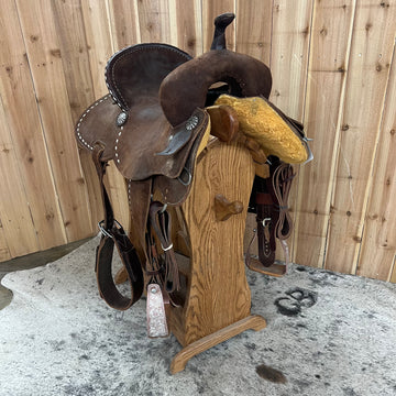 Used R Bar B Barrel Saddle, 16" Seat