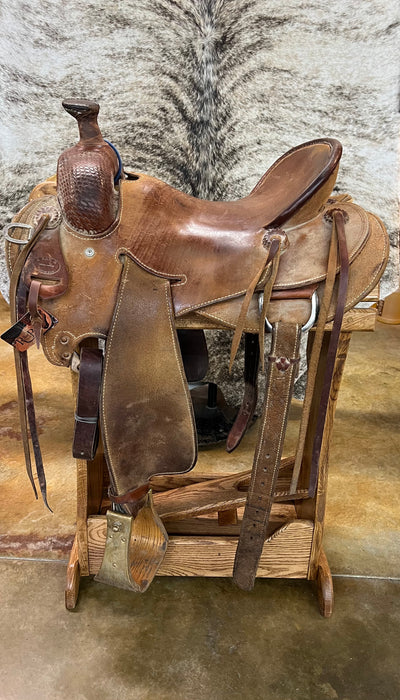 Used R Bar B Seat Rig Ranch Saddle, 15.5"