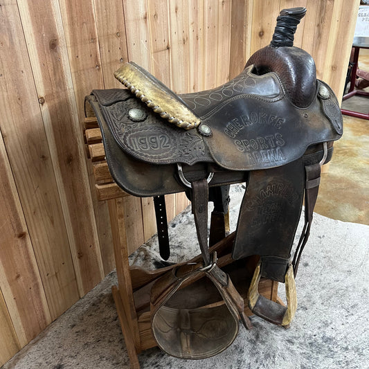 Used Ammerman Trophy Roper Saddle, 15.5" Seat