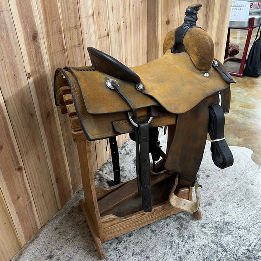 Used James Jaggers Ranch Cutter Saddle, 15.5" Seat