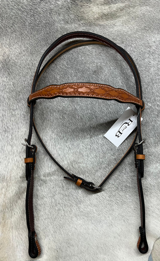 R Bar B Headstall, Browband, Barbwire Link