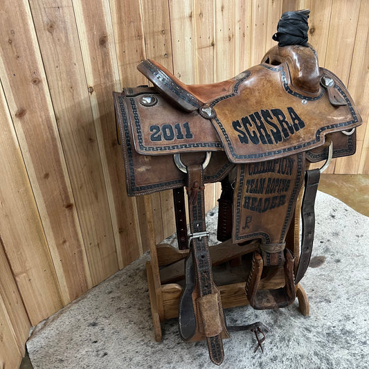 Used Running P Trophy Roping Saddle, 15.5" Seat