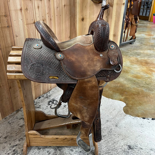 Used Hud Roberts Barrel Saddle, 13" Seat