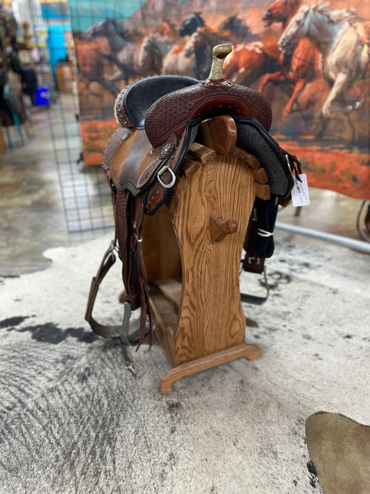 Used Circle Y Lisa Lockhart Barrel Saddle, 13.5" Seat