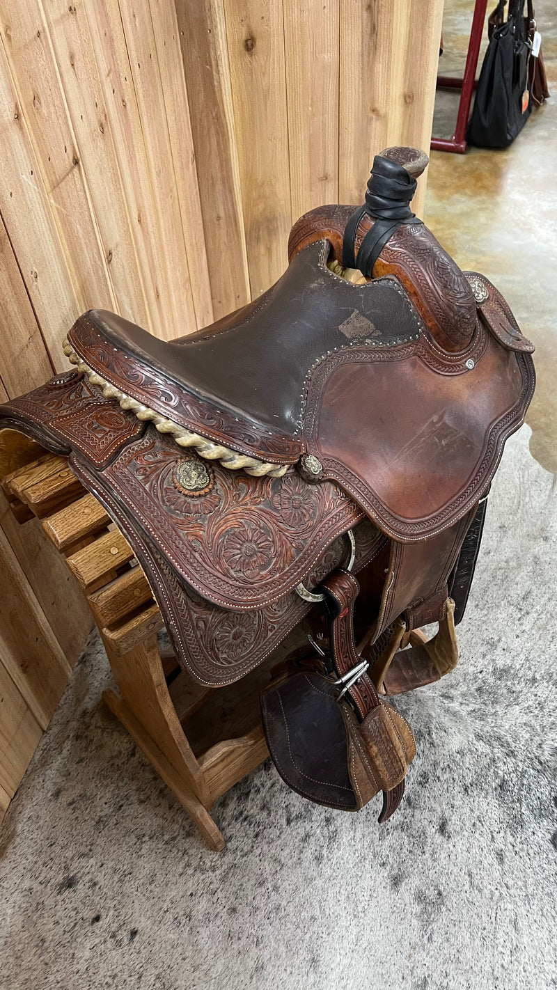 Used Cactus Chad Masters Roper Saddle, 15" Seat