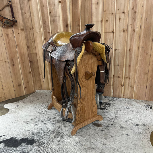 Used No Maker Western Saddle, 15" Seat