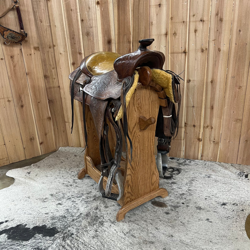 Used No Maker Western Saddle, 15" Seat