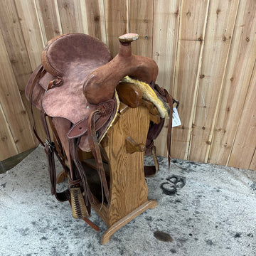 Used No Maker Ranch Roper Saddle, 15" Seat