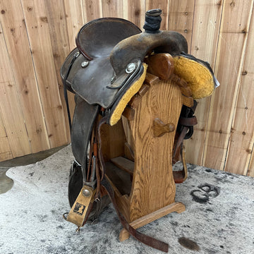 Used HW Leather Ranch Roper Saddle, 15" Seat