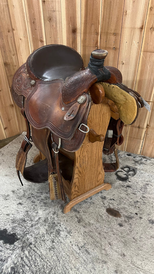 Used Cactus Chad Masters Roper Saddle, 15" Seat