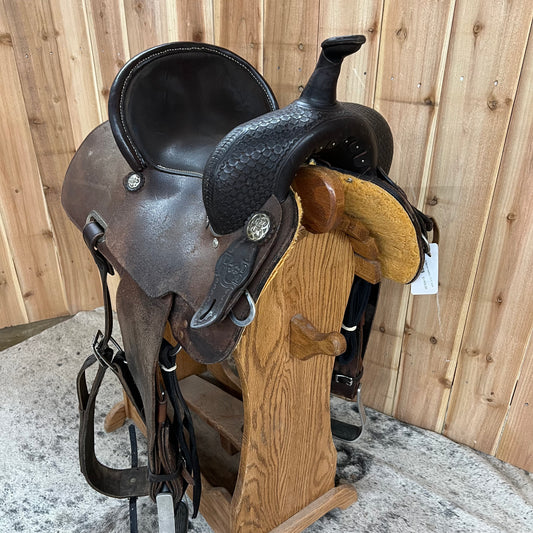 Used R Bar B Barrel Saddle, 13.5" Seat