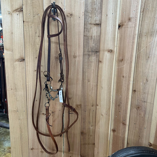 Used Complete Bridle, w/ Three Piece Pivoting Mouth Bit