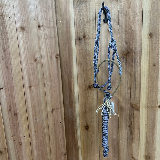 J-A Braids Mule Tape Halter- Purple & Grey