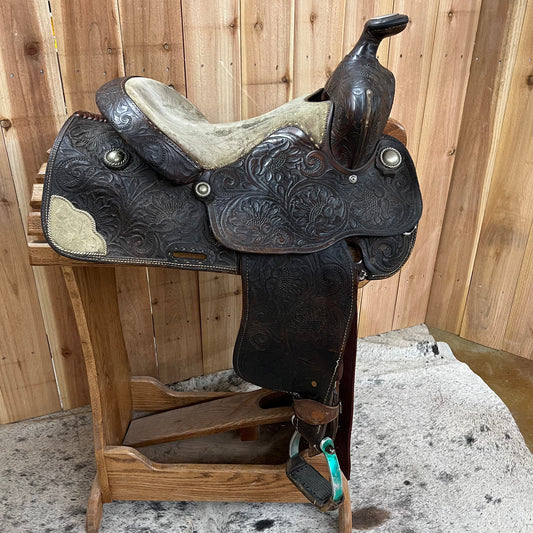 Used Longhorn Martha Josey Barrel Saddle, 14" Seat