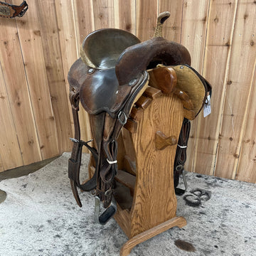 Used R Bar B Barrel Saddle, 15" Seat