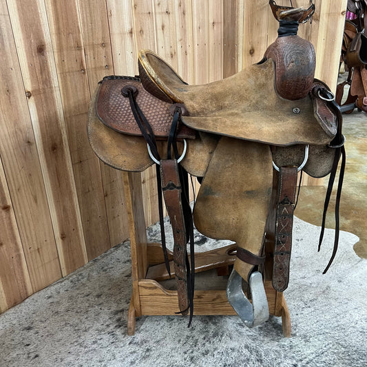 Used Santa Fe Ranch Saddle, 15.25" Seat