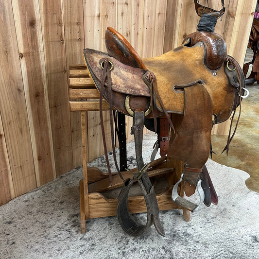 Used Sulphur River Saddlery Seat Rig Rancher, 16" Seat