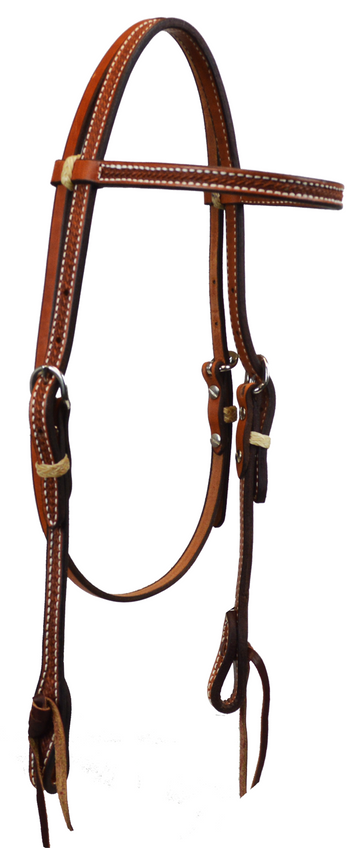 Natural Basketweave Browband Headstall
