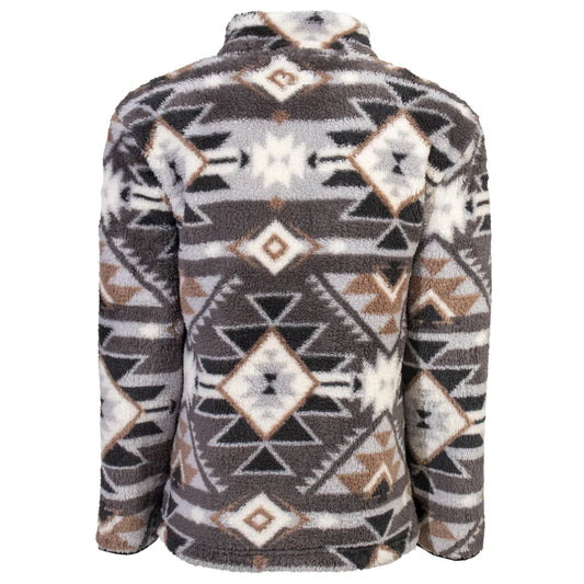 Hooey Men's Grey Aztec Fleece Pullover